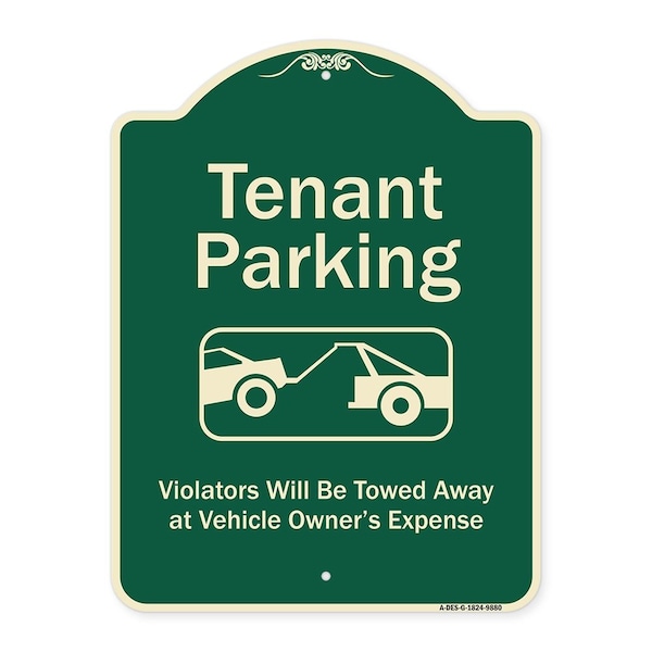 Designer Series-Tenant Parking Violators Towed Away With Graphic, 24" x 18", G-1824-9880